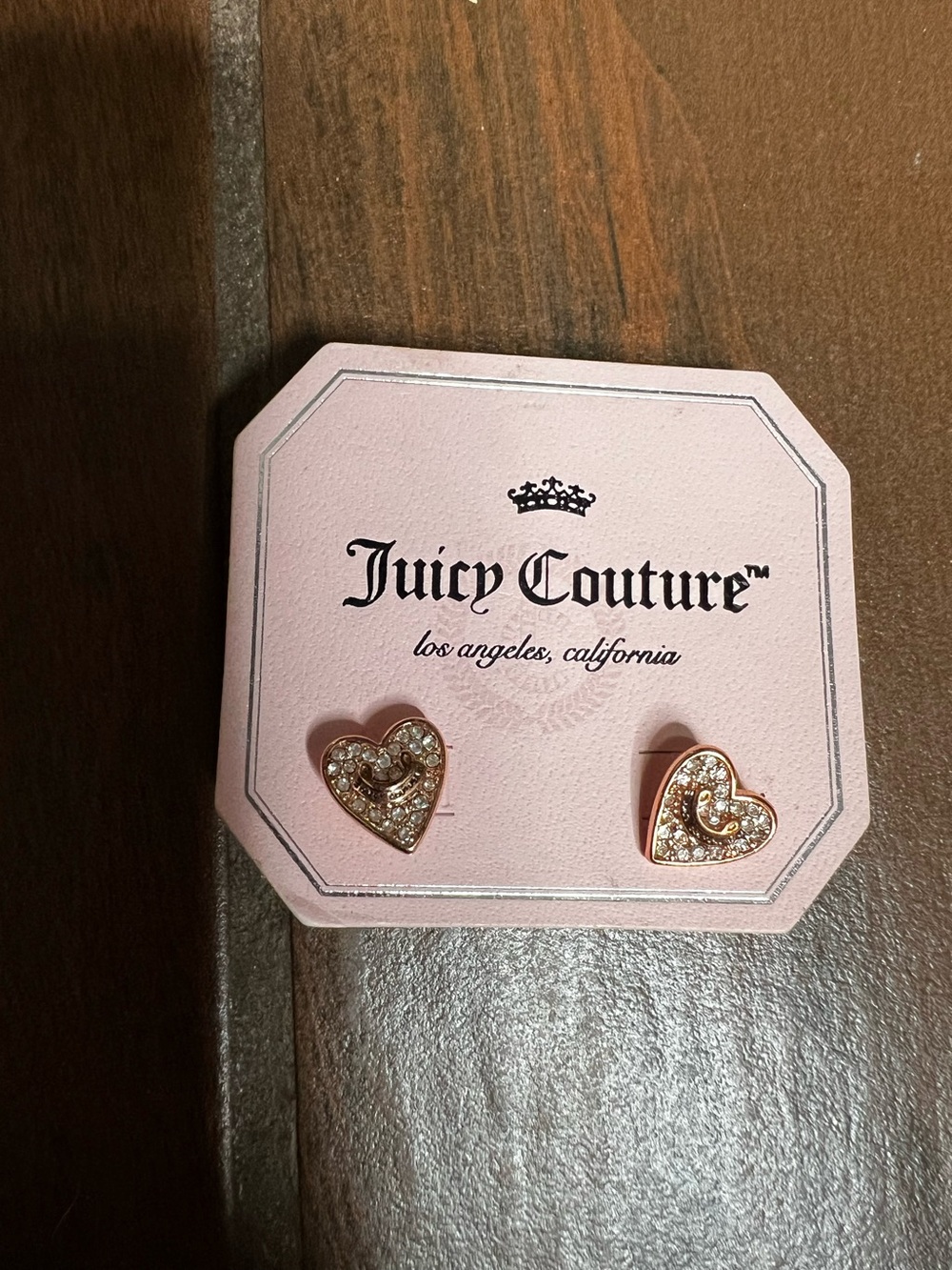 Juicy Couture Heart Earrings Gold Diamond Jewelry